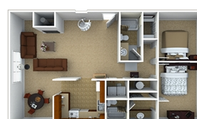 2 Bed - 2 Bath, 1104 sq. ft. floorplan